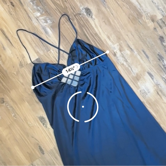 VTG Navy Blue Henson Kickernick Maxi Slip Dress - Picture 9 of 9